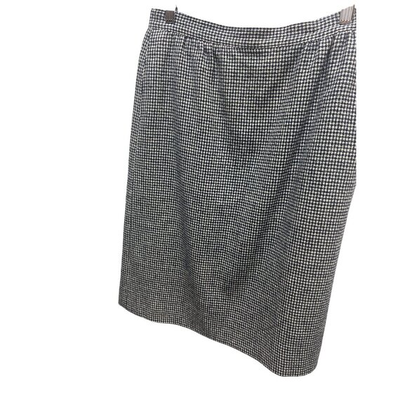 Pendleton Vintage 90's Navy Blue & White Houndstooth Pencil Skirt - Picture 1 of 7